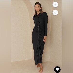 BLANK Black Cardi Ruched Maxi